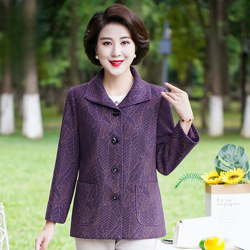 罗蒙中老年妈妈装2025秋季新款衣服奶奶大气端庄女士春秋上衣外套
