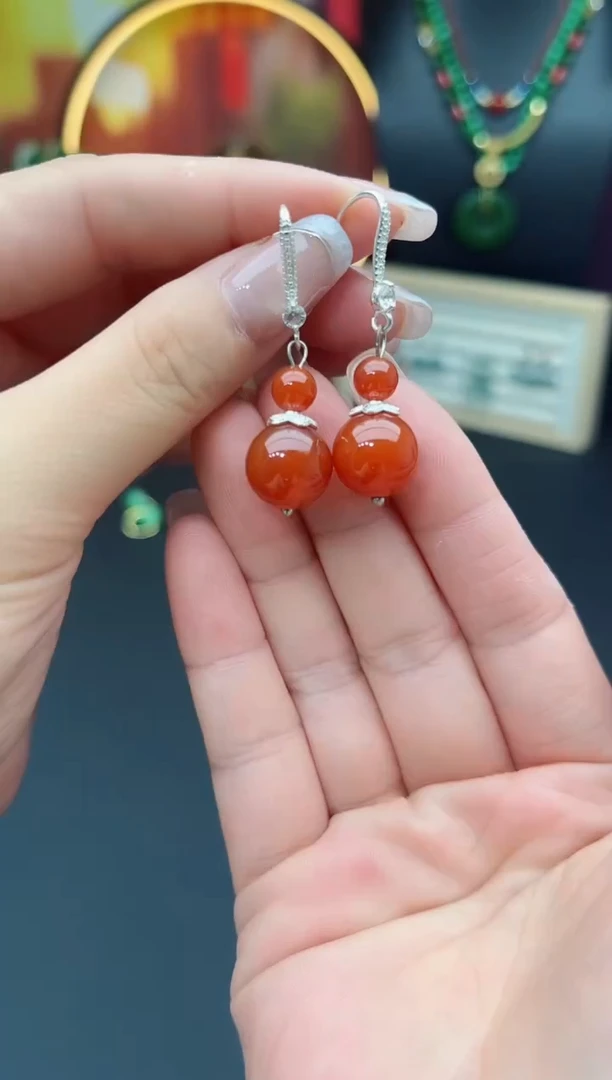 玛瑙/玉髓耳饰未镶嵌408000