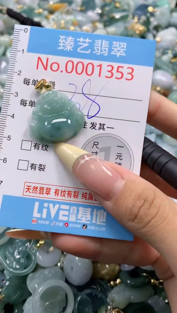 翡翠未镶嵌颈饰含绳0001353