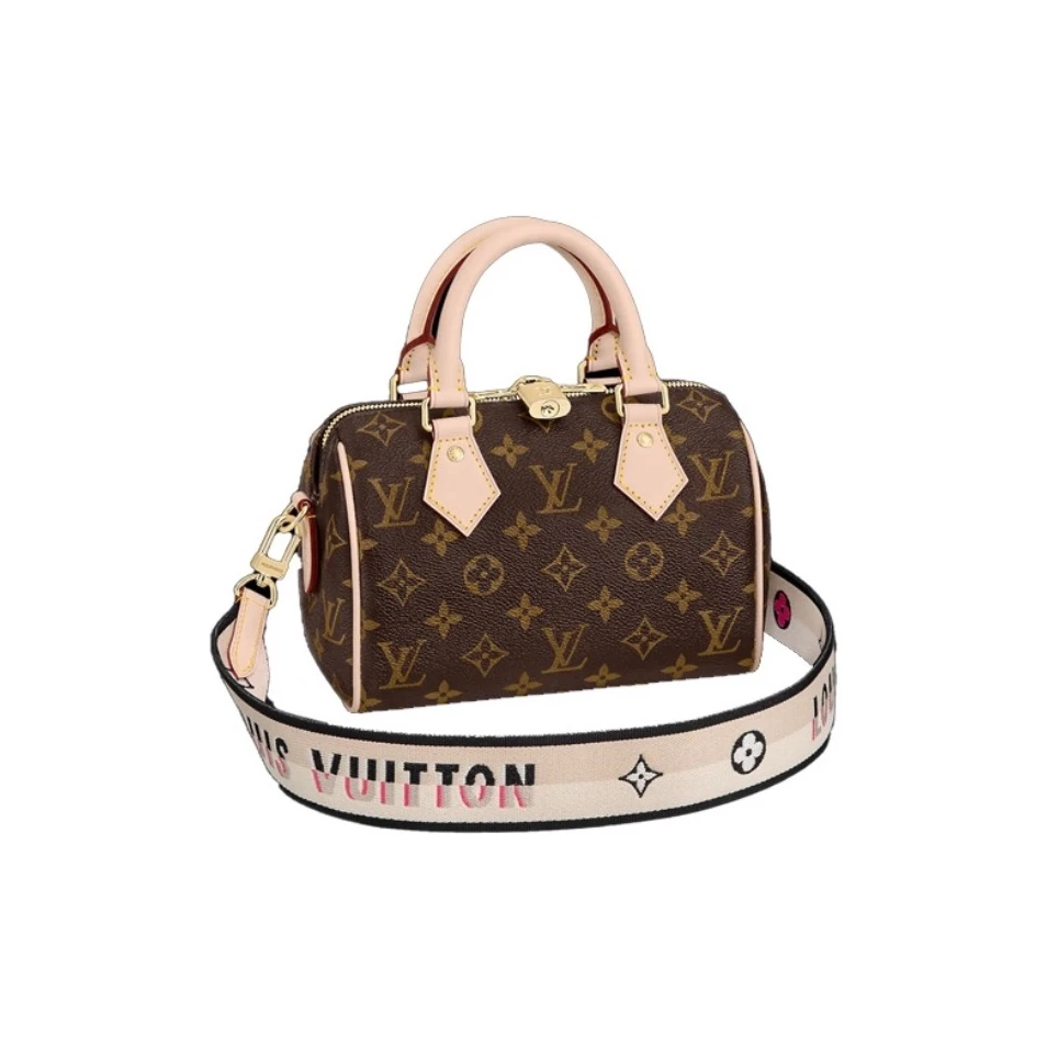 99新 LouisVuitton/路易威登 老花Speedy20单肩包卡其色