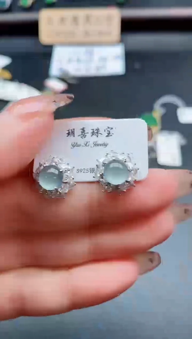 银S925镶嵌戒指翡翠1