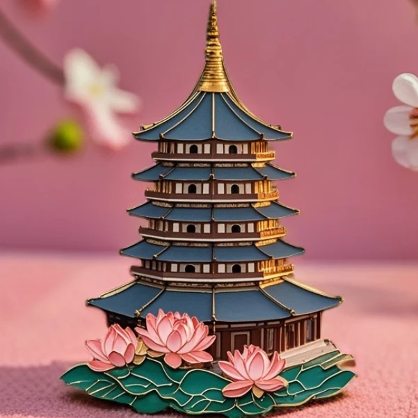 【雷峰塔】杭州西湖浙江磁吸金属冰箱贴祈福文创送长辈朋友招财进宝