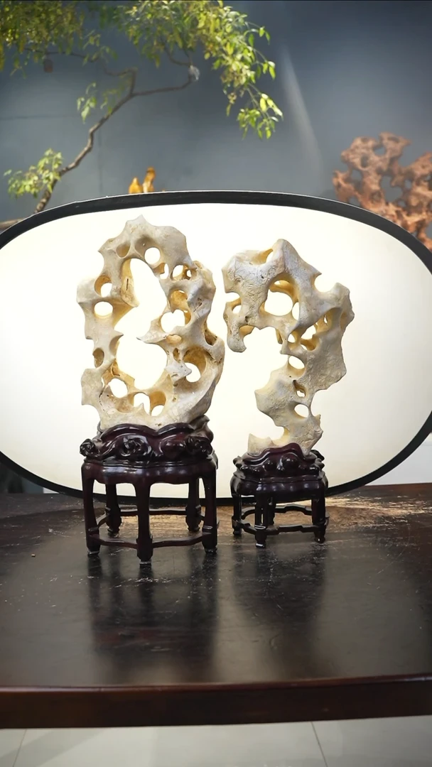 老***事书桌花架茶几摆件——太湖旱石