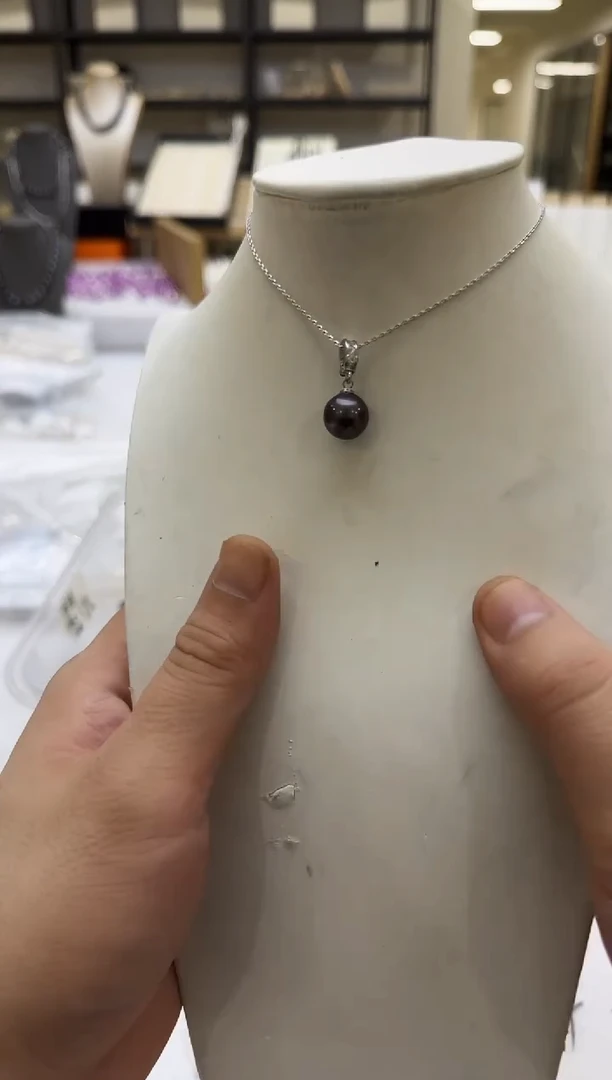 未镶嵌海水珍珠吊坠(赠链)10-11mm 大溪地万能扣-新品