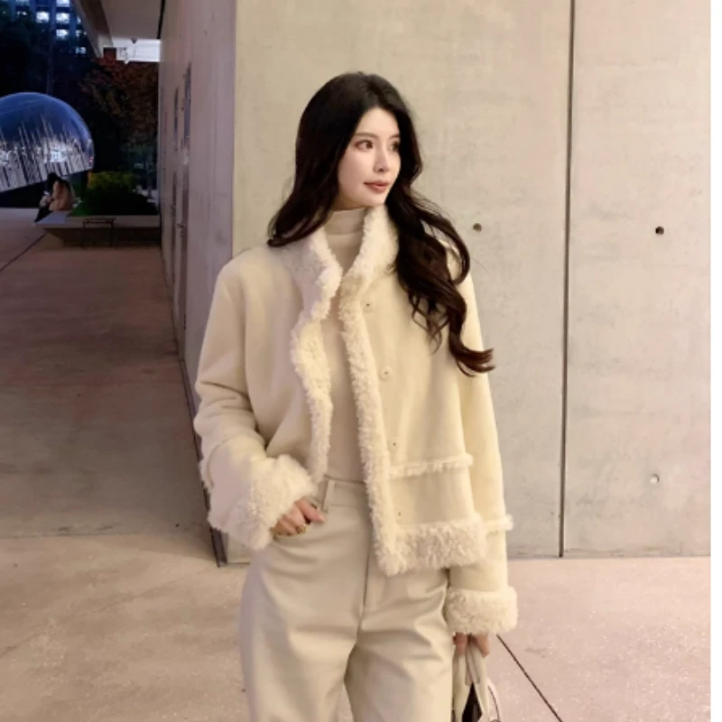 2025秋冬新款高级感上衣毛毛外套女年轻款气质短款A611053