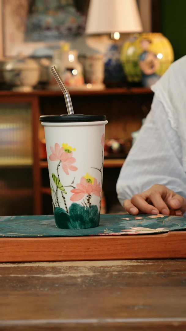 瓷片景德镇纯手工釉下彩精品茶具水杯