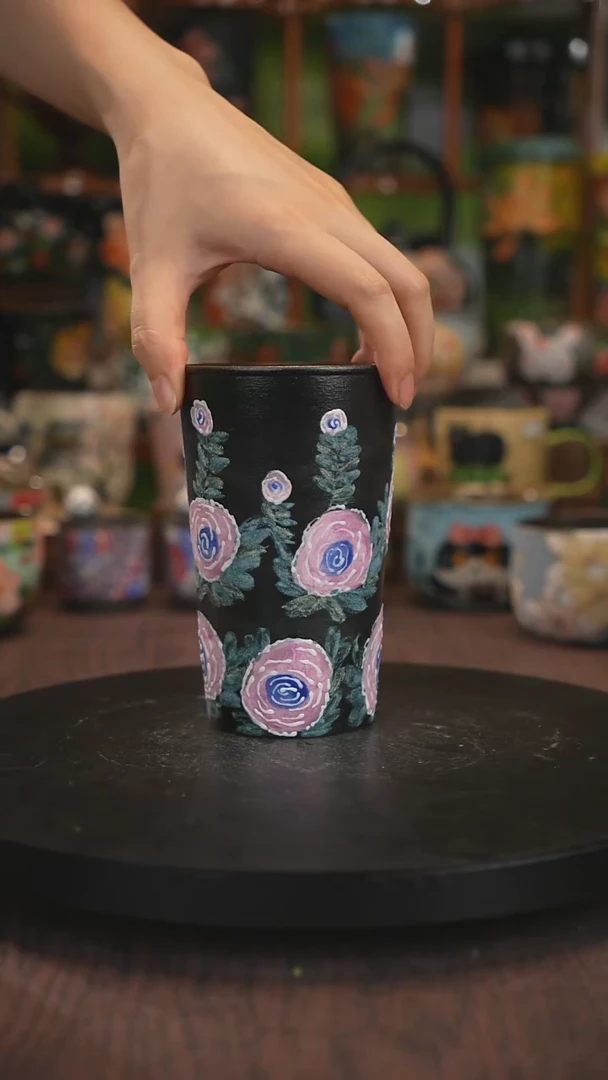 紫砂油画手绘釉下彩