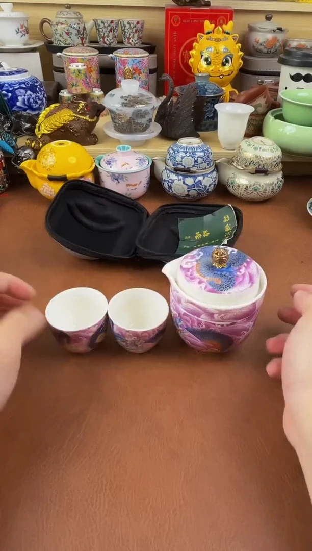 陶瓷茶具摆件旅行套组