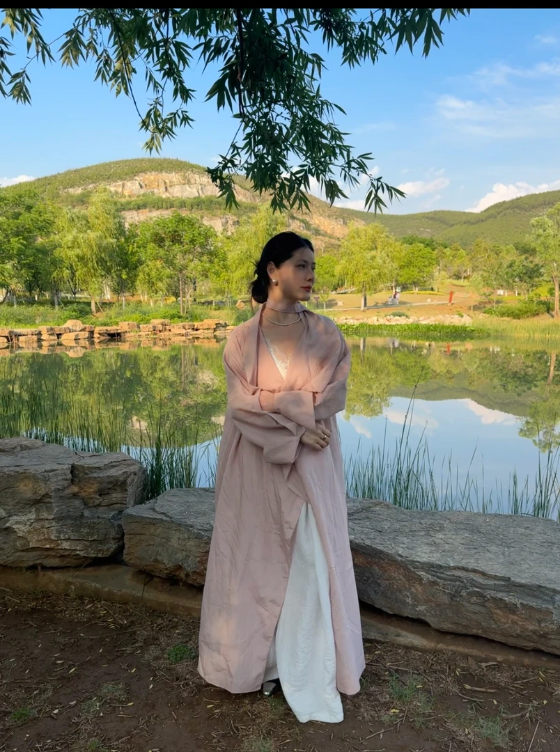 《凯利专属》2025夏季气质女宽松显瘦轻薄透视长款风衣防晒衫