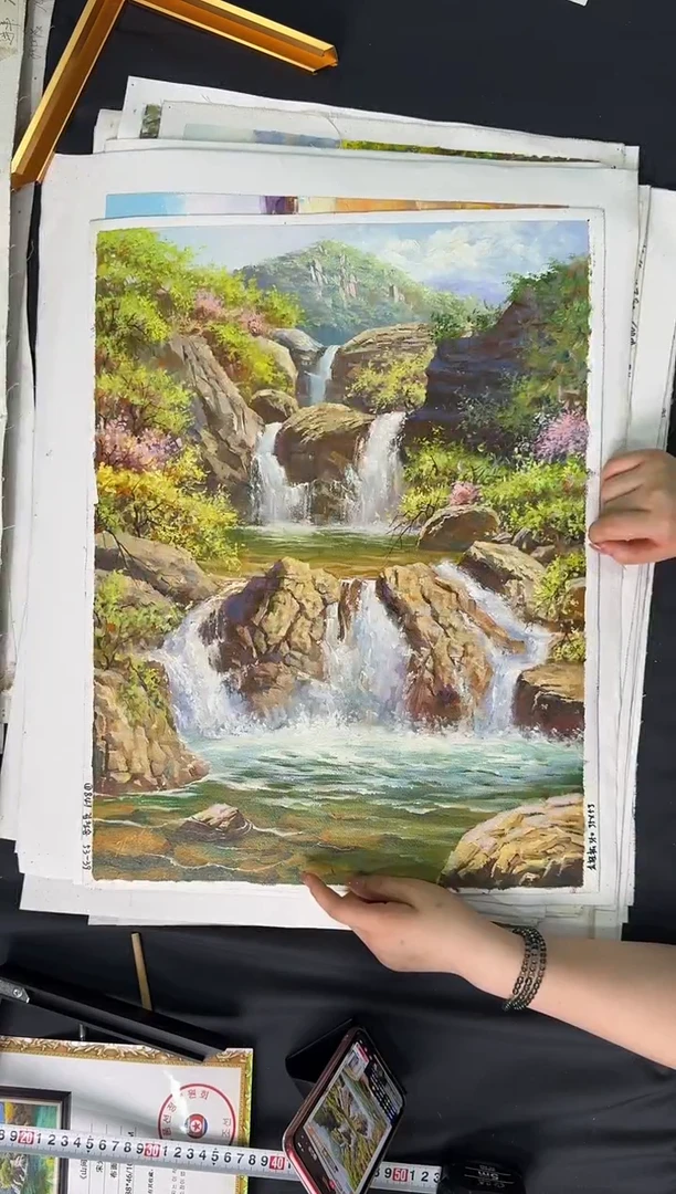 油画【原创·保真·带证书】朝鲜画家纯手绘油画--顺丰包邮--