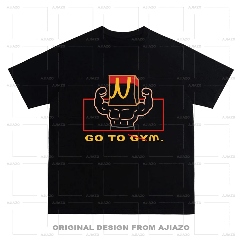 夏季新款T恤【Go to GYM】纯棉短袖重磅男女同款宽松百搭休闲上衣服