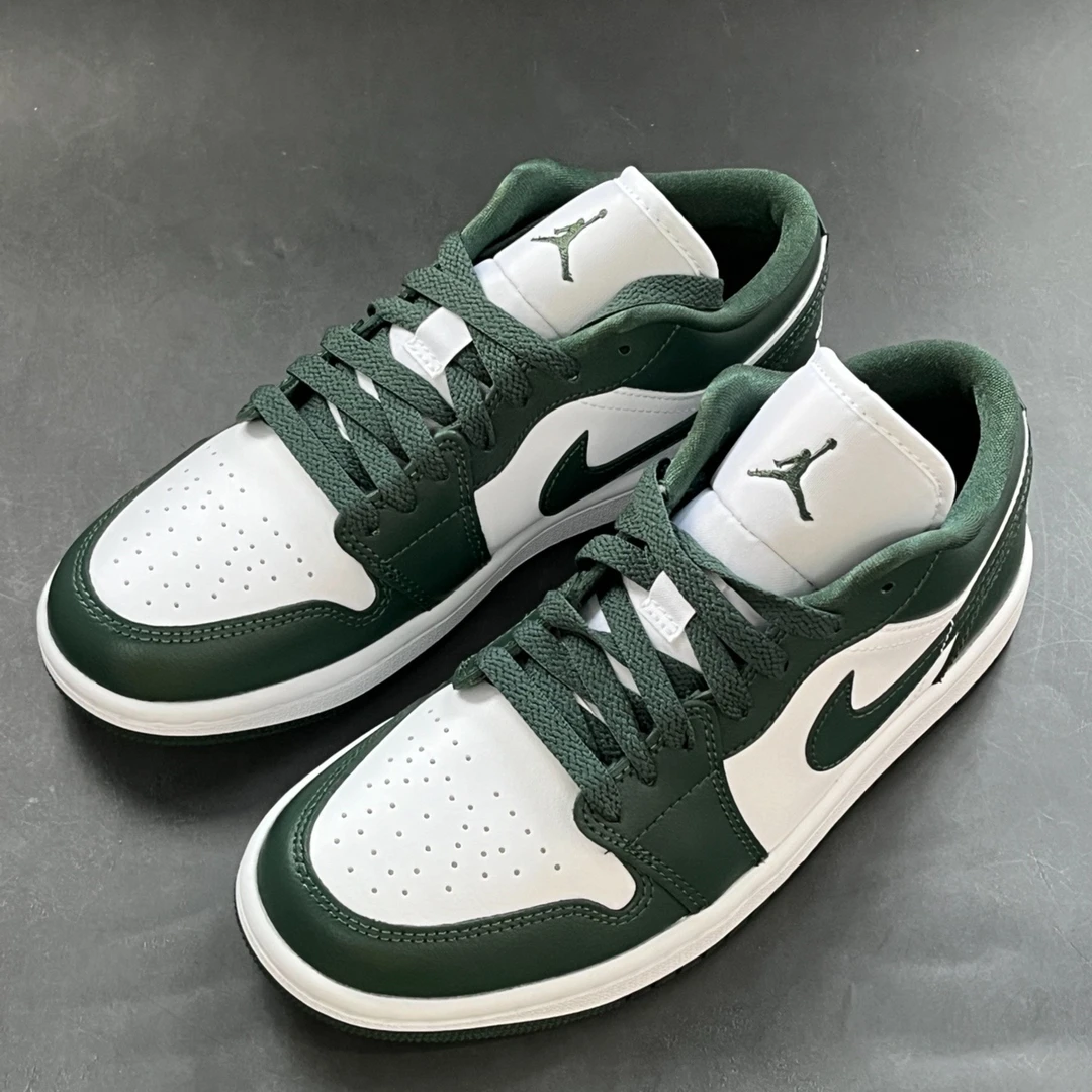 Air Jordan 1 Low男女款低帮白绿色耐磨复古运动休闲板鞋官方正品