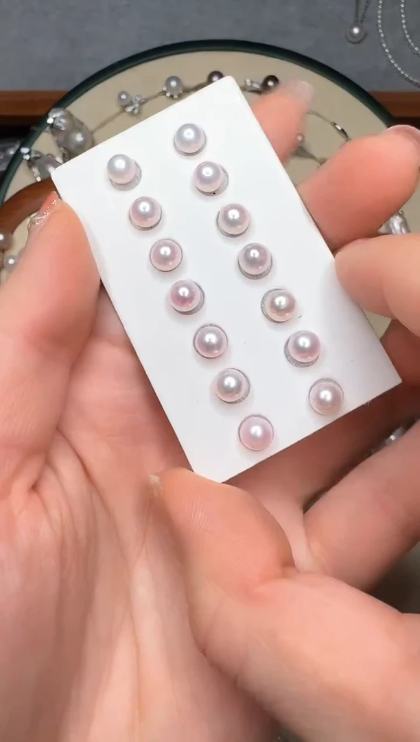 【闪购商品】淡水珍珠耳饰银S925镶嵌情人节淡水天女耳钉