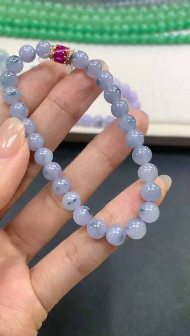 【闪购商品】翡翠手串未镶嵌w308紫货有色差