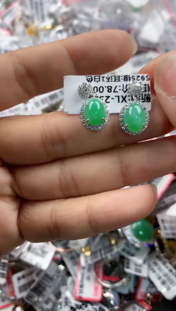 银S925镶嵌戒指翡翠3333     7