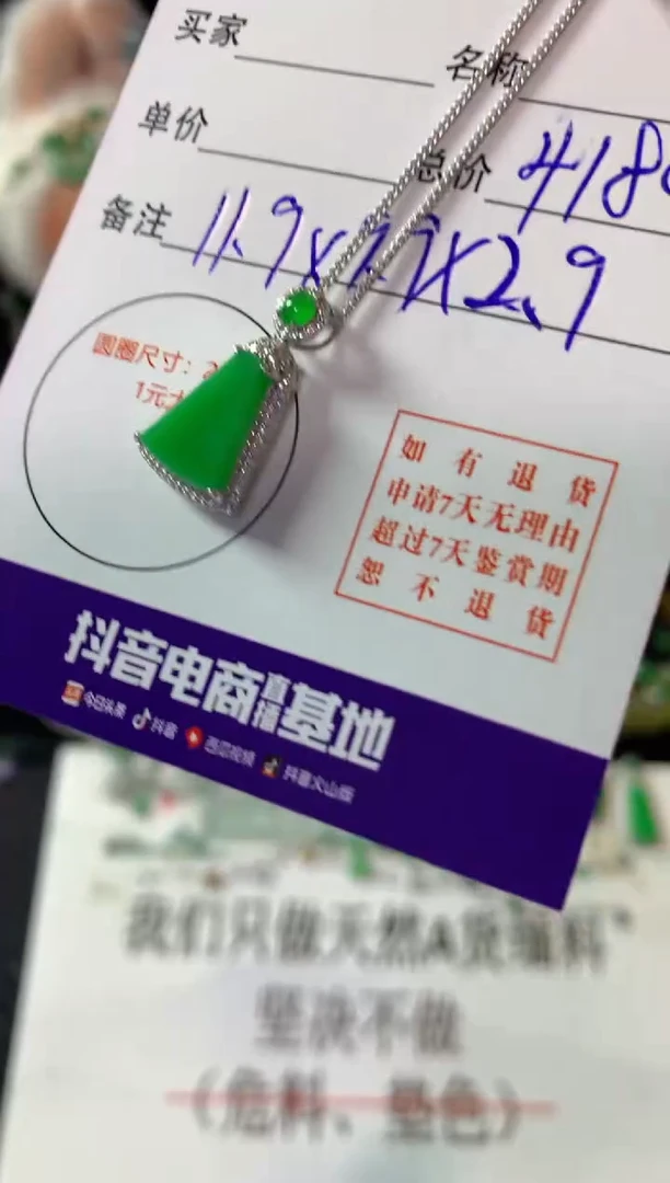 颈饰18K金镶嵌翡翠翡翠