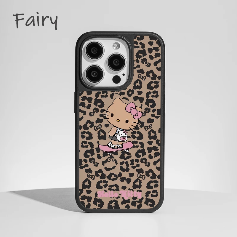 豹纹KT适用苹果16promax手机壳iphone15新款14全13磁吸12可爱卡通