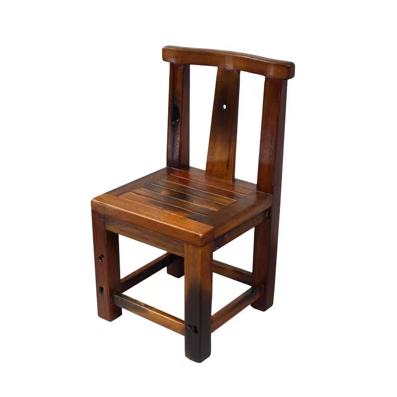 老船木楸木家用实木椅中式饭店客厅桌椅矮凳餐椅幼儿园简约板凳