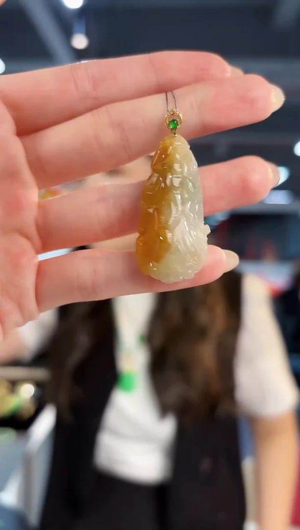 【闪购商品】翡翠颈饰18K金镶嵌缅料A货/支持复检/一件