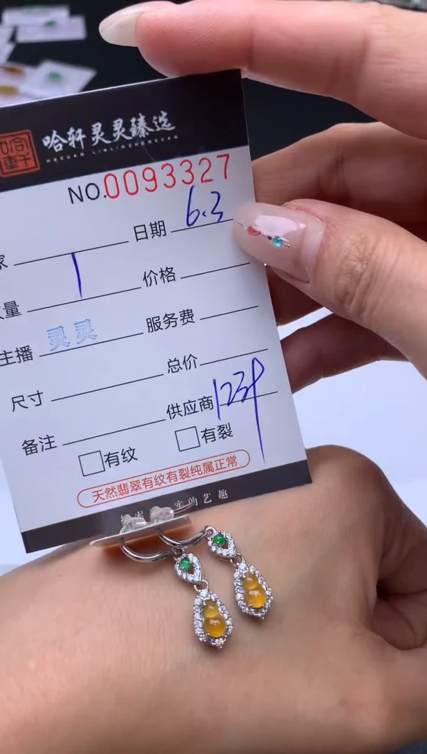 翡翠未镶嵌吊坠(不含链)哈轩   耳饰1对