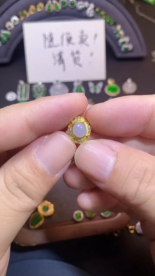 吊坠(不含链)银S925镶嵌翡翠花*1