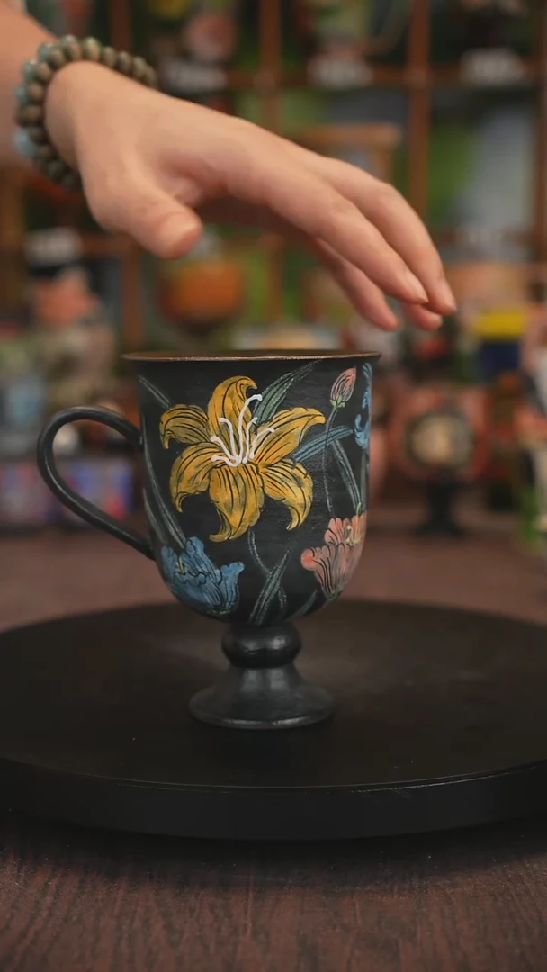 紫砂油画手绘釉下彩