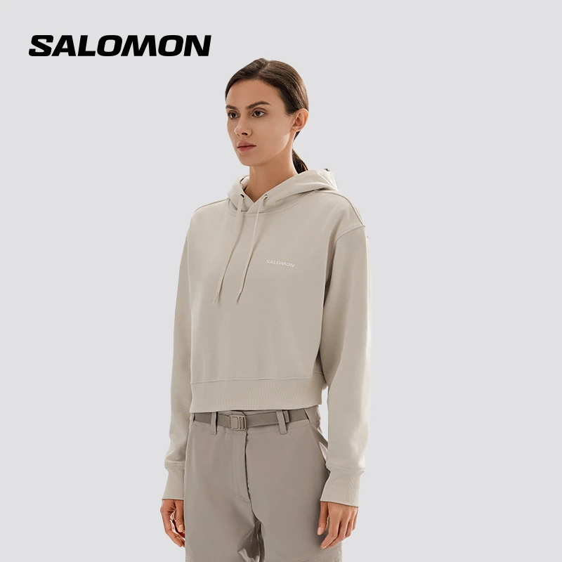 salomon萨洛蒙户外女款运动休闲连帽卫衣SALOMON LOGO SHORT HD W