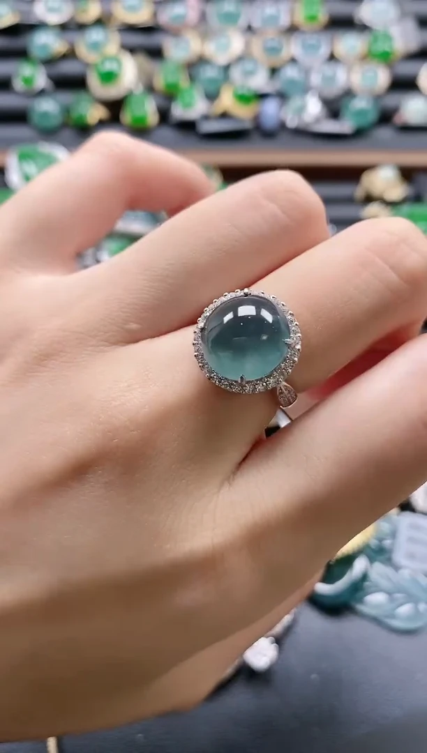 【闪购商品】翡翠戒指银S925镶嵌51511