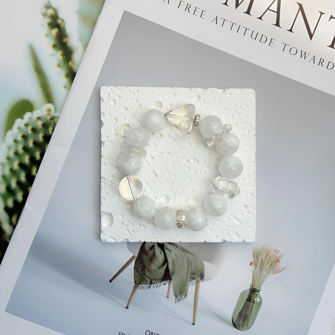 【白雪公主】天然白雪花幽灵 雪花幽灵水晶手串｜高货 多样性发其一