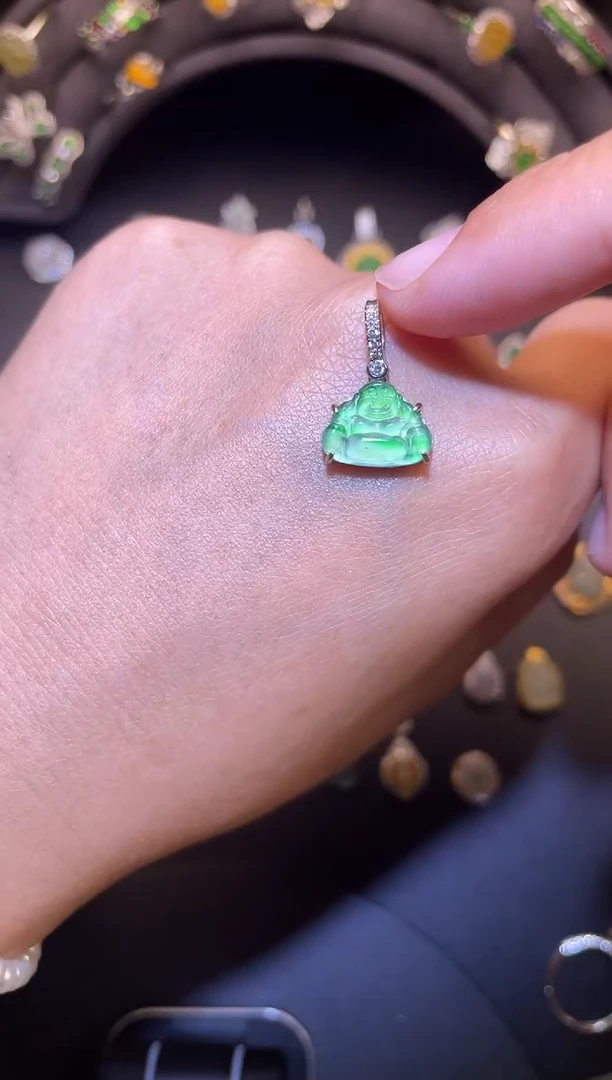 吊坠(不含链)银S925镶嵌翡翠1