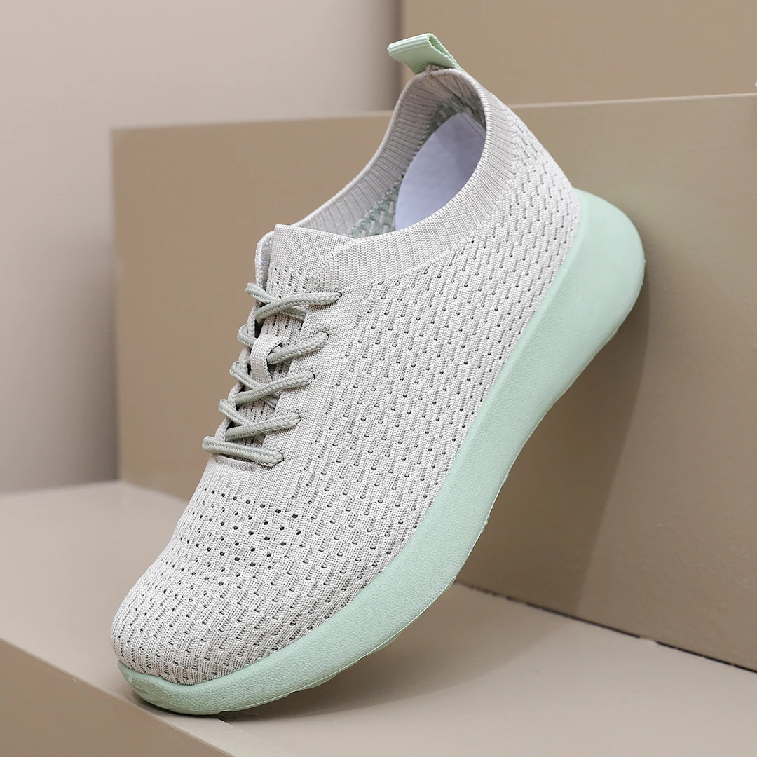 品牌正品秋季网面健步鞋软底飞织休闲鞋老北京布鞋防滑舒适妈妈鞋