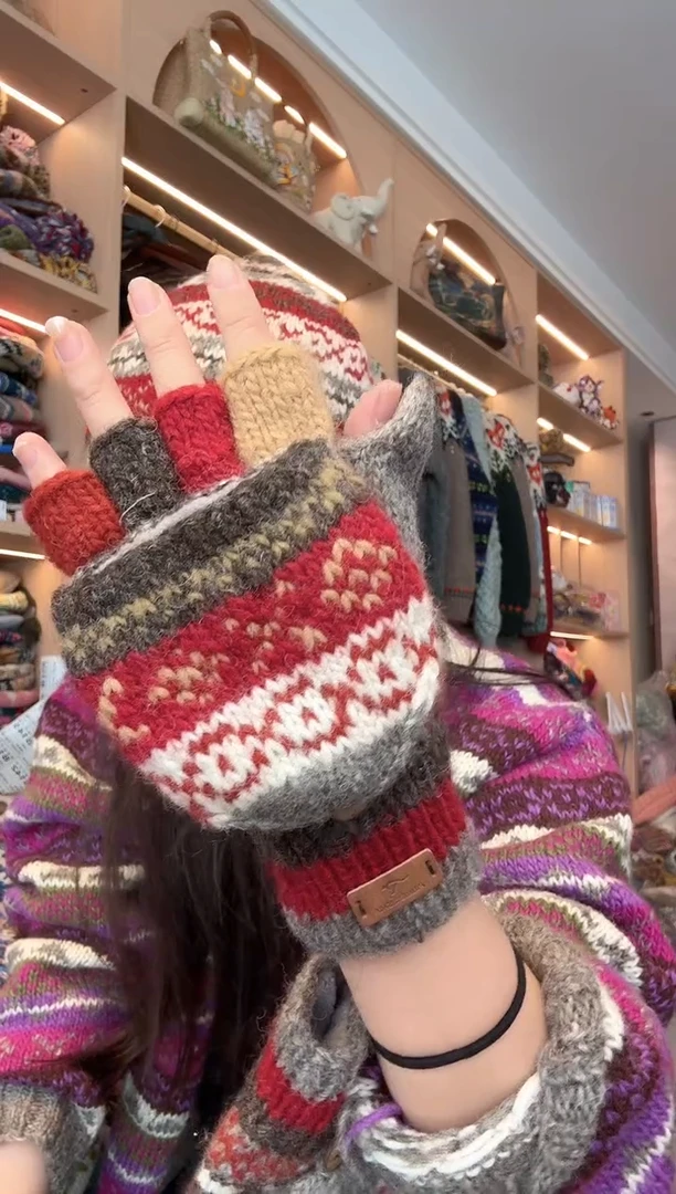 羊毛明星同款手套