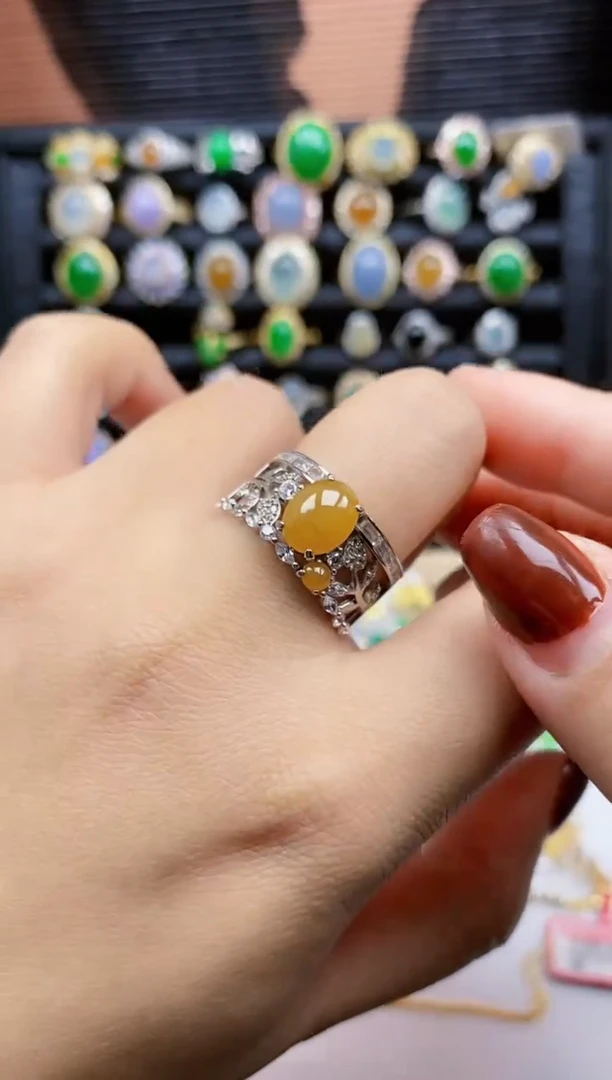 银S925镶嵌戒指翡翠151