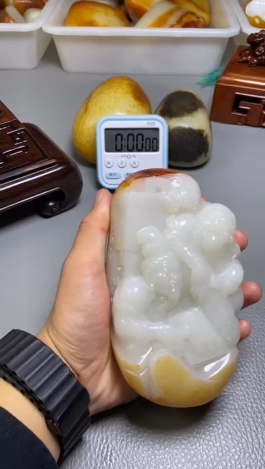 未镶嵌和田玉摆件文****.1