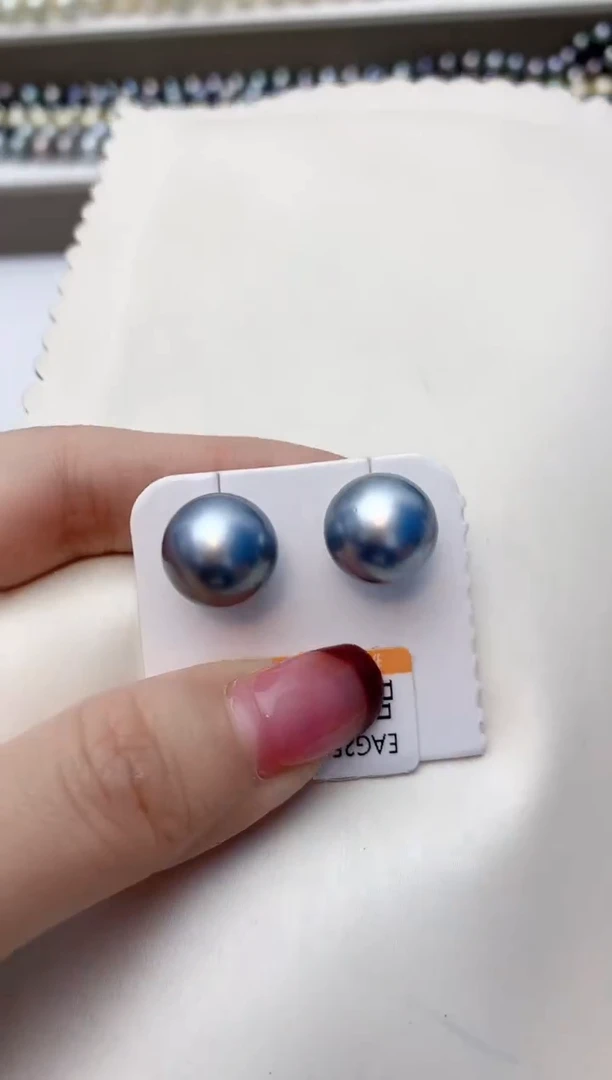 18K金镶嵌耳饰海水珍珠喵*人A52