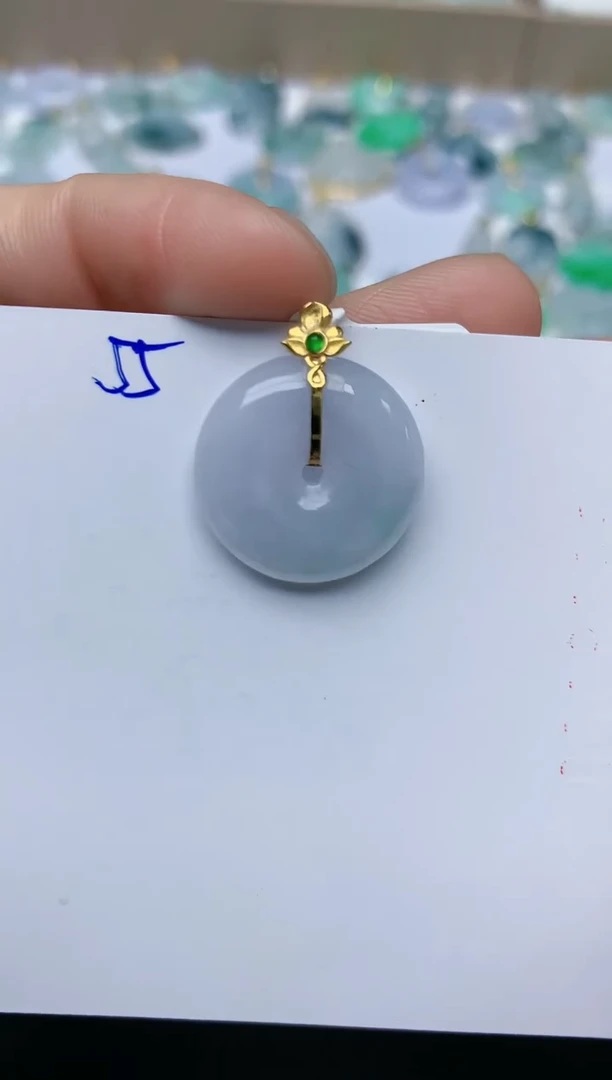 【闪购商品】翡翠颈饰18K金镶嵌天然翡翠A货    55