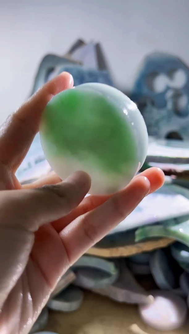 翡翠裸石缅甸翡翠A货柠6398