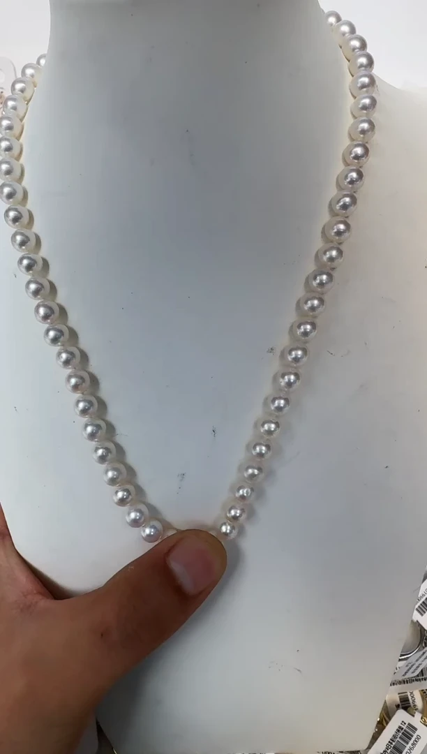 淡水珍珠银S925镶嵌颈饰项链