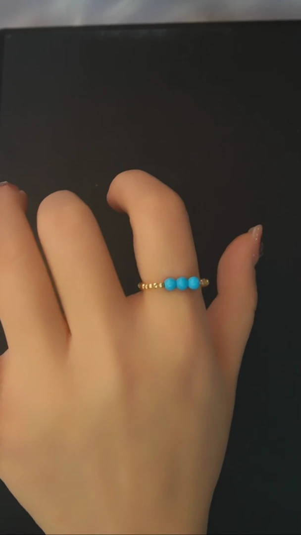 【闪购商品】绿松石戒指18K金镶嵌发货一件