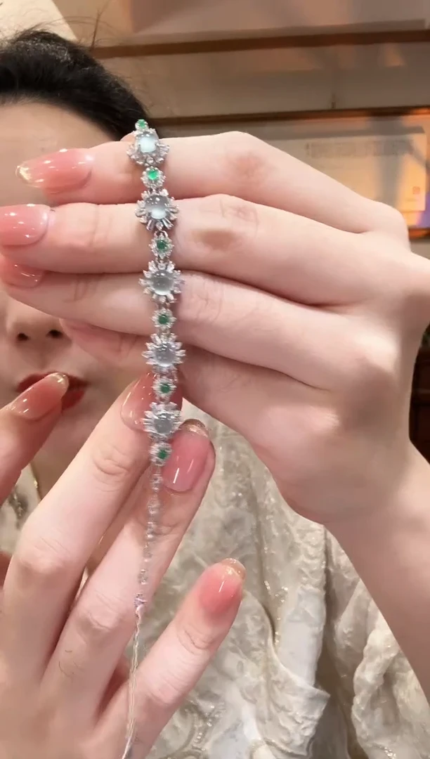 翡翠银S925镶嵌颈饰国风