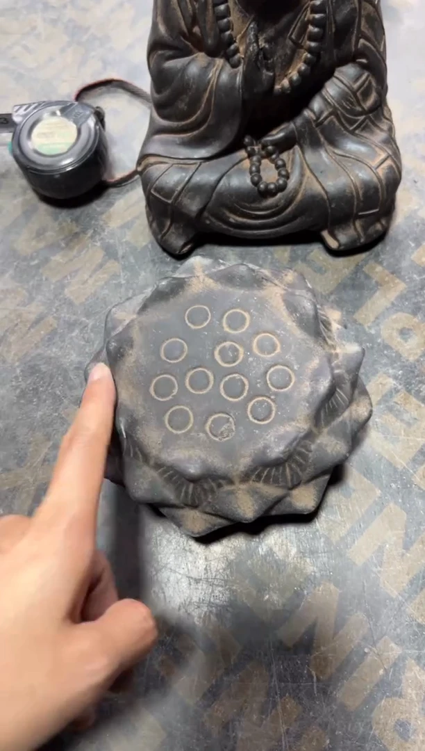 陶土【火山泥】莲蓬实心底座
