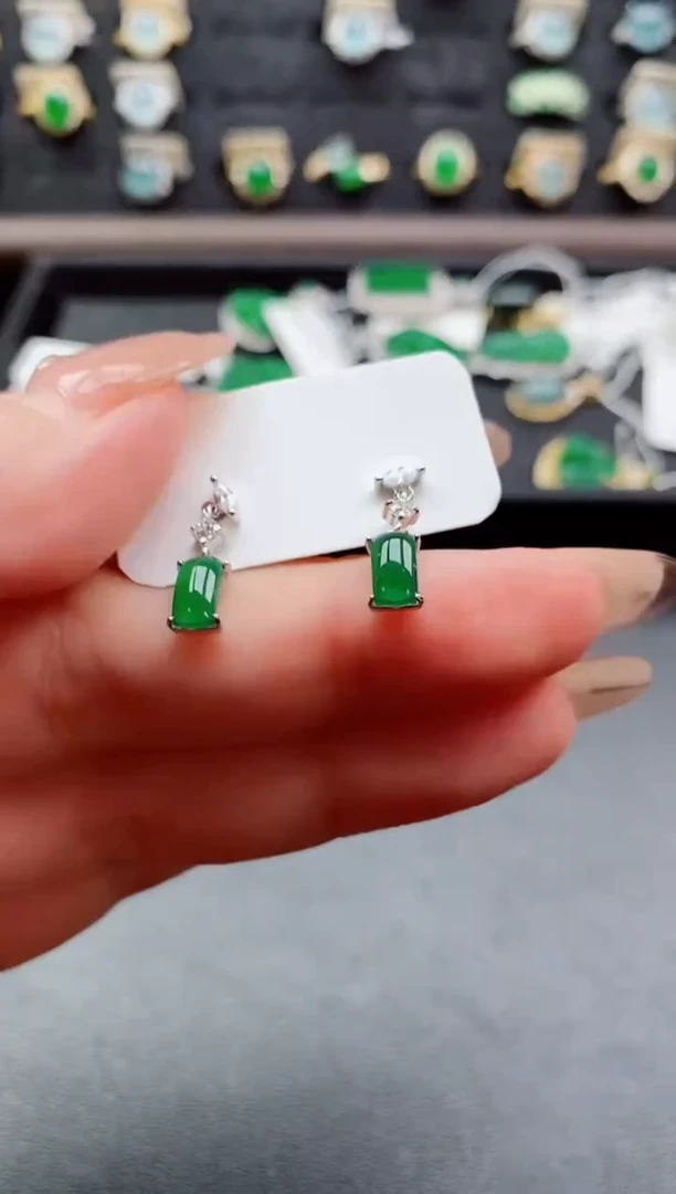 银S925镶嵌戒指翡翠1