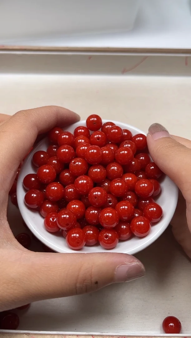 南红玛瑙散珠未镶嵌C634 满肉南红10mm 20个15元