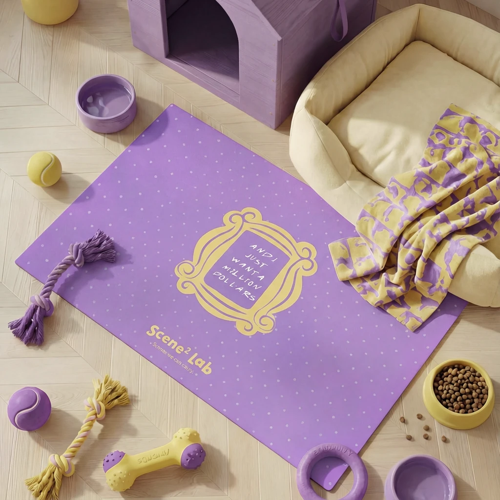 老友记浴室地垫吸水防滑卫生间门垫家用宠物餐碗脚垫防摔耐脏地毯