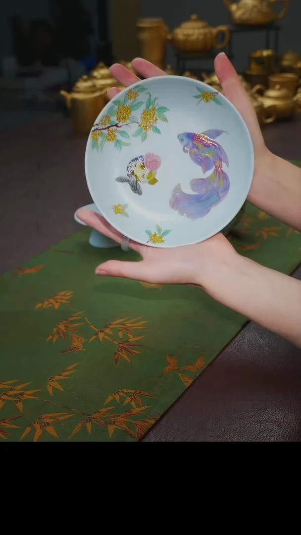 茶杯紫砂【宜景窑天漂鎏金系列】壶承