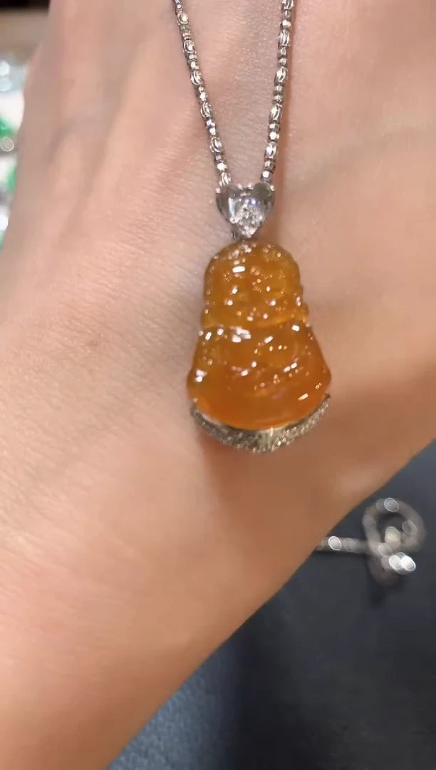 吊坠(不含链)18K金镶嵌翡翠z159