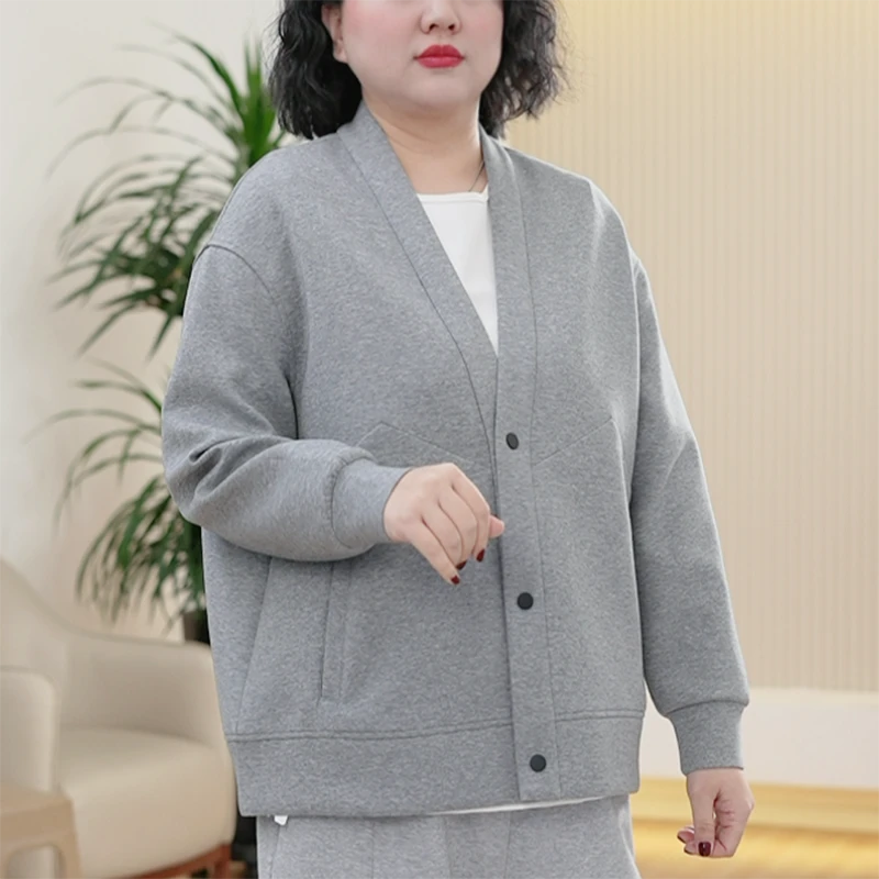 磁吸扣柏拉图短款外套云朵进口棉大码有型春季新款V领西装上衣女