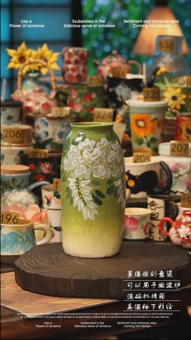陶瓷景德镇高温釉下彩手工手绘款式