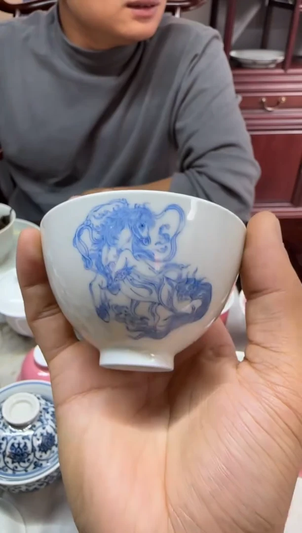 天义华 白描骏马杯