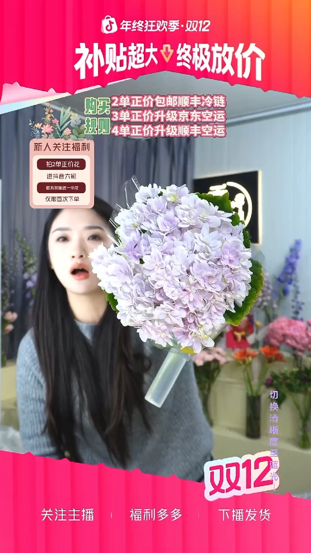 完全开放17号绣球 有色差介意勿拍